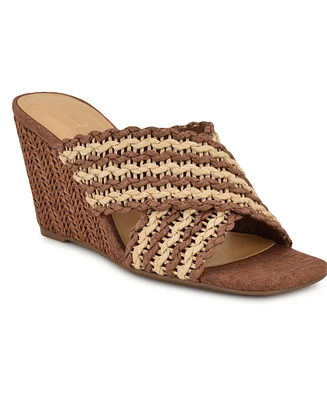 Nine West Women's Novela Woven Slip-On Wedge Sandals