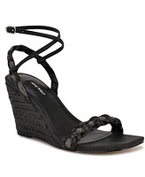 Nine West Women's Nashy Woven Embellished Wedge Sandals