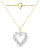 Forever Grown Diamonds Lab-Grown Diamond Heart Pendant 18" Necklace (2 ct. t.w.) Sterling Silver or 14k Gold-Plated