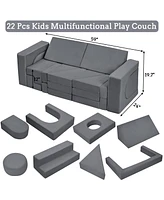 gaomon 22-Piece Modular Kids Play Couch, Convertible Floor Sofa for Playroom & Bedroom, Foam Toddler Couch Boys Girls