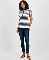 Tommy Hilfiger Women's Striped Short-Sleeve Polo Shirt