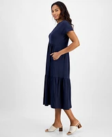 Nautica Jeans Women's Tiered Cotton Midi Dress