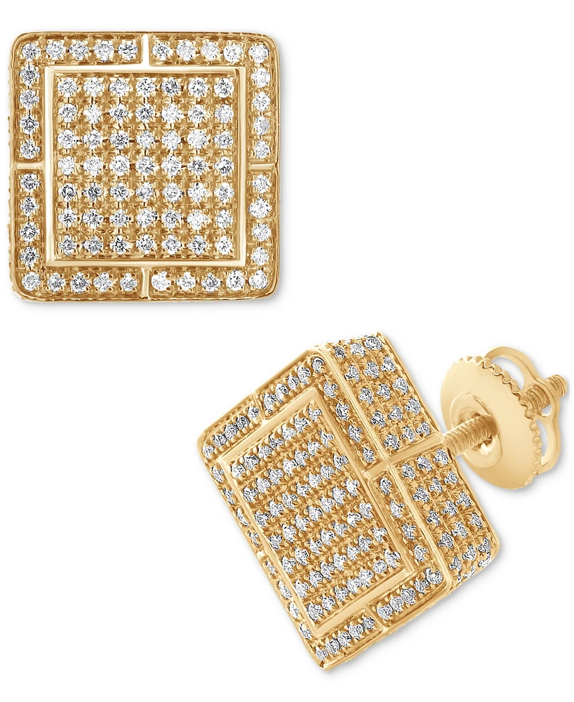 Diamond Pave Square Stud Earrings (1 ct. t.w.) in 14k Yellow Gold