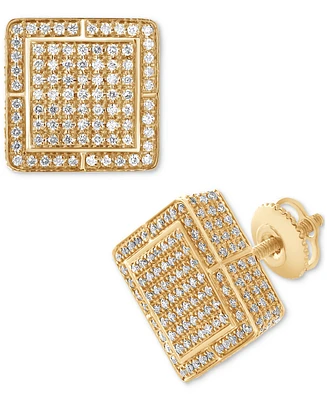 Diamond Pave Square Stud Earrings (1 ct. t.w.) in 14k Yellow Gold