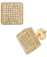 Diamond Pave Square Stud Earrings (1 ct. t.w.) in 14k Yellow Gold