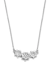 Diamond Cluster 18" Pendant Necklace (1 ct. t.w.) in 14k White Gold