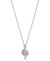 Diamond Curving 18" Pendant Necklace (1/3 ct. t.w.) in 10k White Gold