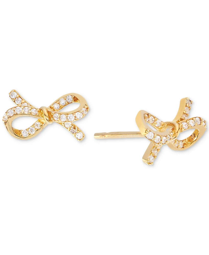 Cubic Zirconia Bow Stud Earrings (3/8 ct. t.w.) in 14k Gold over Sterling Silver