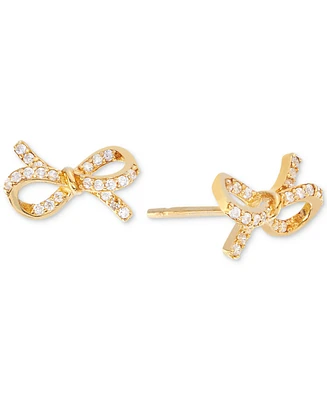 Cubic Zirconia Bow Stud Earrings (3/8 ct. t.w.) in 14k Gold over Sterling Silver