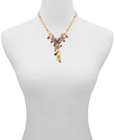 Guess Color Pave & Marquise Stone Flower Lariat Necklace, 18" + 2" extender