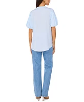 Vince Camuto Women's V-Neck Short Puff Sleeve Blouse