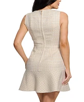 Guess Women's Daphnee Metallic-Threaded Tweed Mini Dress