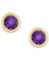 Macy's Gemstone Round Stud Earrings 10k Yellow Gold or White