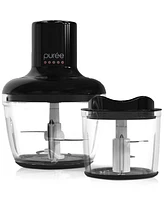 Tzumi Puree 8.5-Cup Food Processor with Stainless Steel Blades, Black