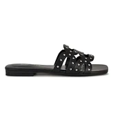 Nine West Women's Mckinna Square Toe Flat Sandals