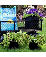 Garden Grow Bag with Handles Nonwoven Polypropylene Fabric, Black