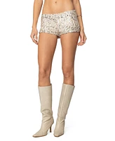 Edikted Women's Wavy Baby Sequin Micro Shorts