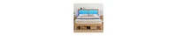 gaomon Full Size Bed Frame with Natural Rattan Headboard & Integrated Led Lights