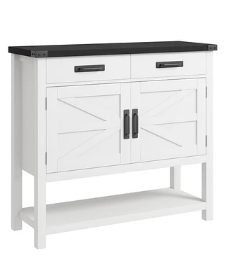 gaomon Farmhouse Entryway Table with 2-Door Cabinet & 2 Drawers