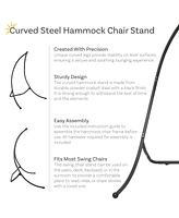 Outdoor Hammock Chair Stand - Steel Hanging Chair Stand with Curved Legs - Black - 84" H