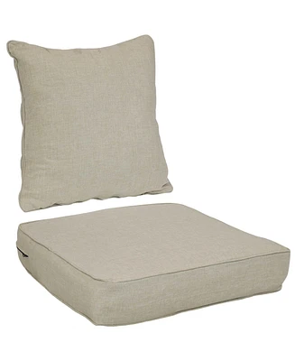 Back and Seat Cushion Set for Outdoor Furniture - 2-Piece Replacement Indoor Use Beige