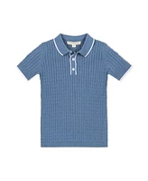 Hope & Henry Boys' Organic Short Sleeve Sweater Polo with Tipping, Kids