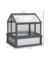 Outsunny Raised Garden Bed with Wooden Cold Frame