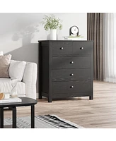 gaomon 5 Drawer Dresser, Wooden Chest of Drawers, Modern Storage Tower with Metal Handles, Storage Organizer Unit with Deep Space for Bedroom