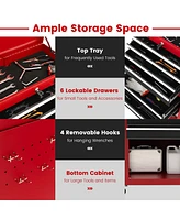 Gymax 6-Drawer Rolling Tool Chest Lockable Tool Box and Storage Cabinet Garage Workshop