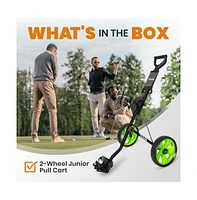 Jovial Foldable 2-Wheel Junior Golf Pull Cart with Scorecard Holder