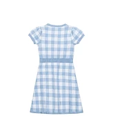 Hope & Henry Girls' Organic Short Sleeve Button Front Sweater Dress, Toddler