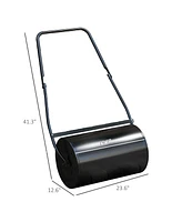 Outsunny Durhand 38L Heavy Duty Push/Tow Poly Lawn Roller, U-handle Garden Roller