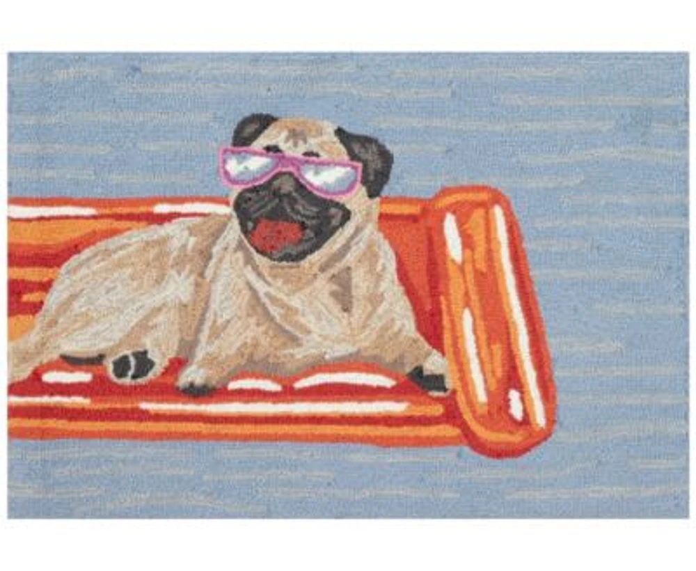 Liora Manne Frontporch Pool Party Pug Rug Collection