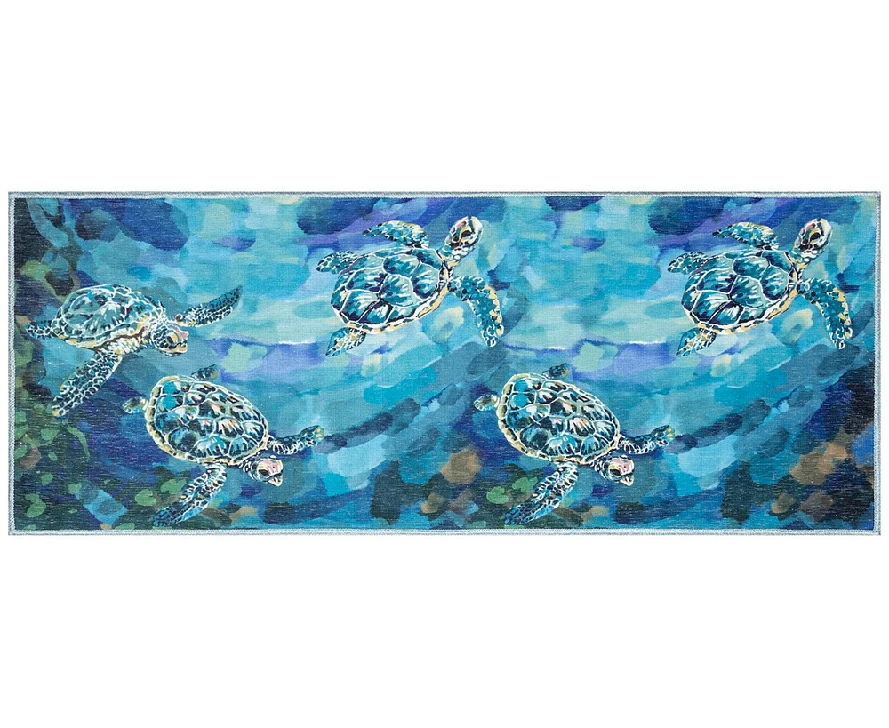 Liora Manne' Impressions Seaturtles 1'11"x4'11" Runner Area Rug