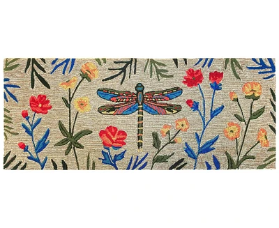 Liora Manne' Frontporch Floral Dragonfly 2'x5' Runner Area Rug