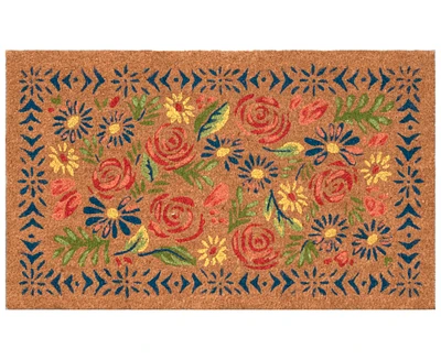 Liora Manne' Natura Block Print Flowers 2'x3' Area Rug