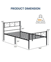 gaomon Twin Size Metal Bed Frame, Platform Bed Frame with Headboard and Footboard