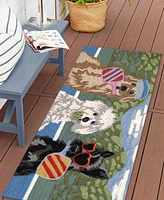 Liora Manne' Frontporch Pickled Pups 2'x5' Runner Area Rug