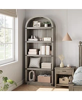 gaomon Bookcase Arched Bookshelf 71.65in Tall Bookcase Farmhouse Display Storage Rack