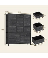 gaomon 15 Drawers Fabric Dresser for Bedroom, Tall Vertical Storage Dresser & Chests of Drawers, Storage Drawer Organizer w/Metal Frame