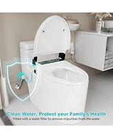Lalahoo Electric Bidet Toilet Seat, Auto Open & Close Lid, Heated Toilet Seat with Thermostatic Warm Water & Dryer
