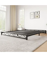 gaomon Queen Size Metal Platform Bed Frame,Low Bed Frame with Steel Slat Support, Mattress Foundation, No Box Spring Needed