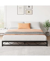 gaomon Queen Size Metal Platform Bed Frame,Low Bed Frame with Steel Slat Support, Mattress Foundation, No Box Spring Needed