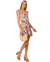 Adrianna by Papell Women's Floral-Print Flutter-Sleeve Mini Dress