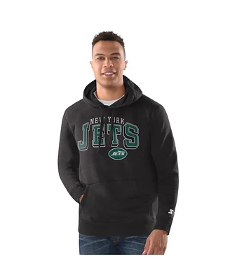 Starter Men's Charcoal New York Jets Vintage Pullover Hoodie