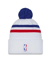 New Era Men's White Philadelphia 76ers 2024/25 City Edition Cuffed Knit Hat with Pom