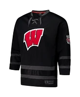 Colosseum Men's Black Wisconsin Badgers On The Ice Hockey Jersey