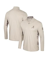 Colosseum Men's Natural Alabama Crimson Tide Oht Military Appreciation Quarter-Zip Jacket