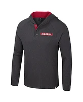 Colosseum Men's Charcoal Alabama Crimson Tide Dujour Raglan Long Sleeve Henley Hoodie T-Shirt