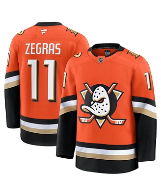 Fanatics Men's Trevor Zegras Orange Anaheim Ducks Home Premium Jersey